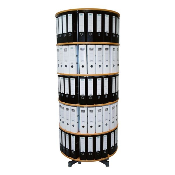 reef Ordnerdrehsäule für 120 Ordner 5 Etagen braun, 193 cm