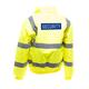 Workwear World WW153 Printed Reflective Security Badge Doorman Bouncer SIA Site Hi Viz Visibility Bomber Jacket Coat (XXL, Yellow)