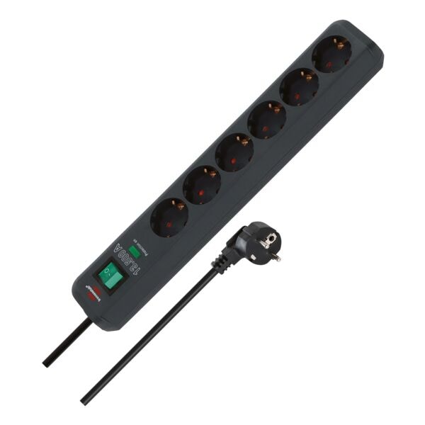 Brennenstuhl 6-fach Steckdosenleiste »Eco-Line« 5 m Kabellänge schwarz, 10x40x5 cm Image