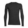 Icebreaker Men's Merino Wool Anatomica Long Sleeve Crewe T-Shirt - 150 Ultralight Fabric - Jet Heather, M