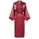 Men’s Dressing Gown Bathrobe Satin Silk Bath Robe Kimono Gown Dragon Embroidery Yukata Hakma Vintage