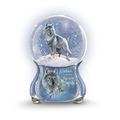 ‘Silver Scout' Wolf Glitter Globe Features Heirloom Porcelain® Base, Eddie LePage Artwork, Handpainted Sculpted Wolf. Plays: 'Clair de Lune' Exclusively Available From The Bradford Exchange