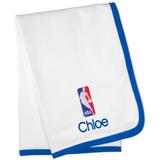 "White NBA Personalized Baby Blanket"