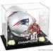 New England Patriots Super Bowl LI Champions Golden Classic Mini Helmet Logo Display Case
