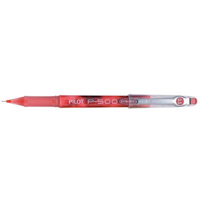 Pilot 38602 P-500 Red Ink with Red Barrel 0.5mm Roller Ball Stick Gel Pen - 12/Pack