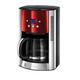 Russell Hobbs Kaffeemaschine [Digitaler Timer, Brausekopf für optimale Extraktion&Aroma] Luna Rot (max 12 Tassen, 1,5l Glaskanne, Warmhalteplatte, 1000W) Filterkaffeemaschine 23240-56