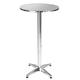 tectake® Bar Table, Height-Adjustable Folding Table 74-114 cm, Round Surface Ø 60cm, Durable Stainless Steel Top, Lightweight Aluminium Legs, Weather Resistant, Easy Assembly, for Indoor & Outdoor