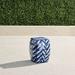 Celine Handpainted Accent Stool - Blue - Frontgate