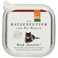 defu Bio Nassfutter Rind für Katzen Gluten und Getreidfrei 100 g, 16er Pack (16 x 100 g)