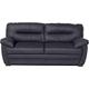 Mivano 3er-Sofa Royale / Zeitlose, bequeme Ledercouch mit hoher Rückenlehne / 190 x 86 x 90 / Lederimitat, Schwarz