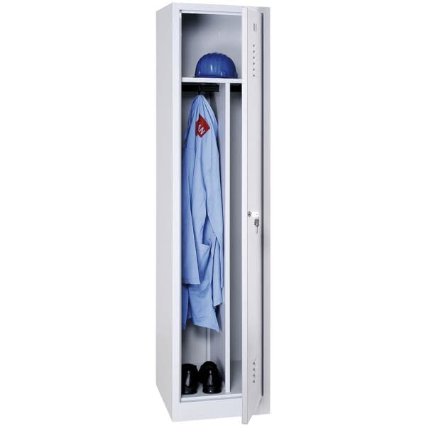 Gürkan Spind mit Drehriegelverschluss für Vorhängeschloss grau, 40x180x50 cm