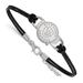 Women's Milwaukee Brewers Sterling Silver Small Center Leather Bracelet