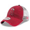 Men's New Era Red Los Angeles Angels Team Rustic 9TWENTY Trucker Adjustable Hat