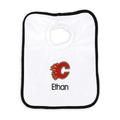 Newborn & Infant White Calgary Flames Personalized Bib