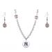 New York Yankees Crystals from Swarovski Baseball Necklace & Earrings