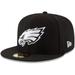 Men's New Era Black Philadelphia Eagles B-Dub 59FIFTY Fitted Hat