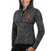 Women's Antigua Heathered Black Baltimore Orioles Fortune Half-Zip Pullover Sweater