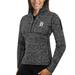 Women's Antigua Heathered Charcoal Detroit Tigers Fortune Half-Zip Pullover Sweater