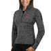 Women's Antigua Heathered Charcoal St. Louis Cardinals Fortune Half-Zip Pullover Sweater