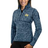 Women's Antigua Navy Georgia Tech Yellow Jackets Fortune 1/2-Zip Pullover Sweater