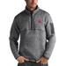 Men's Antigua Heathered Black Detroit Pistons Fortune 1/2-Zip Pullover Jacket