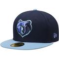 Men's New Era Navy/Light Blue Memphis Grizzlies Official Team Color 2Tone 59FIFTY Fitted Hat