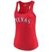 Women's Soft as a Grape Red Texas Rangers Plus Size Swing for the Fences Racerback Tank Top