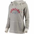 Women's Blue 84 Cream Gonzaga Bulldogs Striped French Terry V-Neck Hoodie