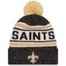 Men's New Era Black Orleans Saints Toasty Cover Cuffed Knit Hat with Pom