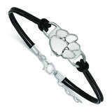 Women's Clemson Tigers Sterling Silver Leather Bracelet
