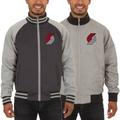 Men's JH Design Gray Portland Trail Blazers Reversible Track Jacket