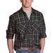 Men's Charcoal North Texas Mean Green Brewer Flannel Long Sleeve Shirt