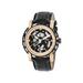 Reign Mens Stavros Automatic Skeleton Dial Crocodile-Embossed Leather Strap Watch Black Bezel Rose Gold/Circle-shaped Case Black/analog Dial Rose Gold