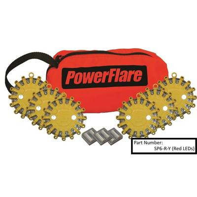 Powerflare 6-Pack PowerFlare Soft Pack Magnetic Red/Blue LEDs Yellow Shell SP6M-RB-Y