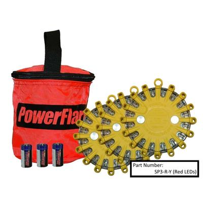 Powerflare 3-Pack PowerFlare Soft Pack Red LEDs Yellow Shell SP3-R-Y