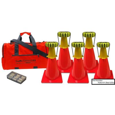 Powerflare 5-Position PowerFlare Traffic Control Kit Red/Amber LEDs Blue Shell TCK5-RA-BL