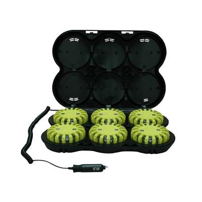 Powerflare Rechargeable PF-200R Safety Light Kit Pack of 6 Units w/ CR123 Battery Red/Blue LED Yellow Shell PF6P-210R-RB-Y