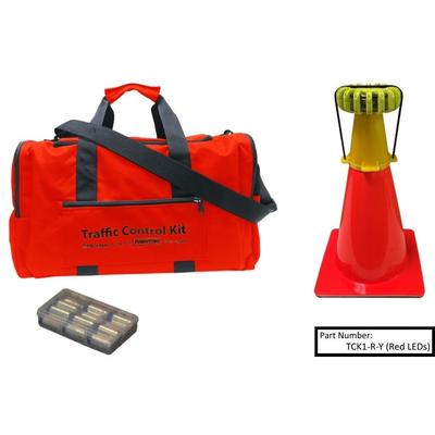 Powerflare 1-Position PowerFlare Traffic Control Kit Magnetic Red/Blue LEDs Yellow Shell TCK1M-RB-Y