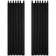 Deconovo Energy Saving Thermal Insulated Tab Top Blackout Curtains for Kids Bedroom 140x245cm Black ONE Pair