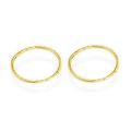 F.Hinds Womens Jewellery Genuine 9Ct Yellow Gold Hinged Hoop Earrings - 17 mm