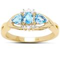 The Blue Topaz Ring Collection: 9ct Gold Blue Topaz & Diamond Engagement Ring (Size K)