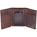 Stealth Mode Trifold Leather Wallet for Men with RFID Blocking, Brown, One Size