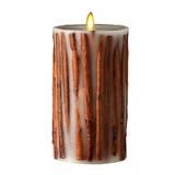 Liown 36071 - 7" Ivory/Cinnamon Stick Wax LED Pillar Candle with Timer