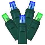 Vickerman 449547 - 70 Light 35' Green Wire Blue / Green Wide Angle LED Lights with 6" Spacing (X6G2742CSA)