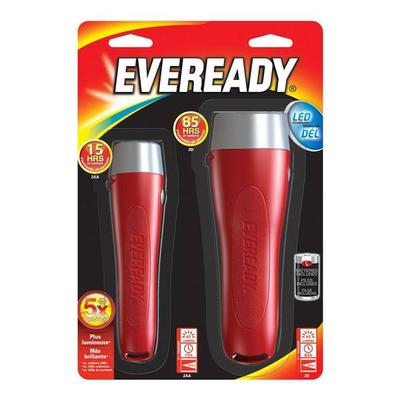 Eveready 12408 - Red General Purpose LED Flashlights (Batteries Included) (Set of 2) (EVGPM15H)