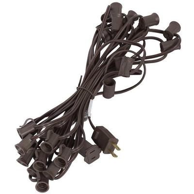 Vickerman 360613 - 25 Light 25' Brown Wire Fused Plug Empty C9 Christmas Light String Set with 12" Spacing (V472221BRN)
