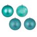 Vickerman 448588 - 2.4" Teal 4 Finish Ball Christmas Tree Ornaments (set of 24) (N590642)