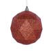 Vickerman 469279 - 8" Burnished Orange Glitter Geometric Ball Christmas Tree Ornament (M177518DG)