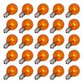 Vickerman 348255 - .9 watt G50 Transparent Amber LED Intermediate Screw Base (25 pack) Christmas Light Bulbs (XG50T18)