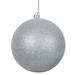 Vickerman 444122 - 4" Silver Glitter Ball Christmas Tree Ornament (6 pack) (N591007DG)